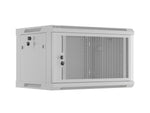 Dulap rack de perete de 19 inch, 6U, 600x450, cu uși perforate (pachet plat), gri