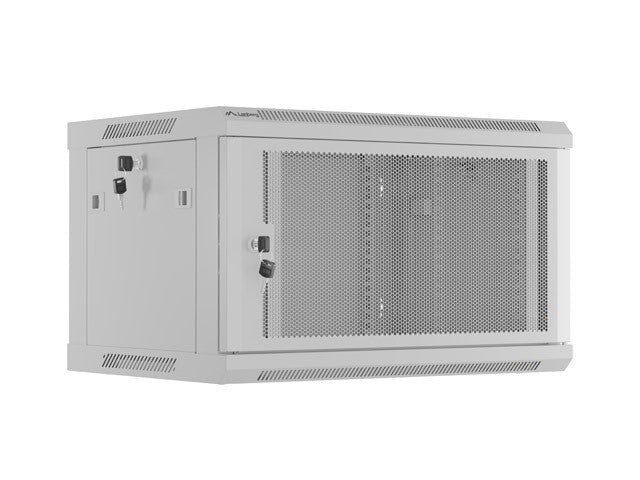 Dulap rack de perete de 19 inch, 6U, 600x450, cu uși perforate (pachet plat), gri