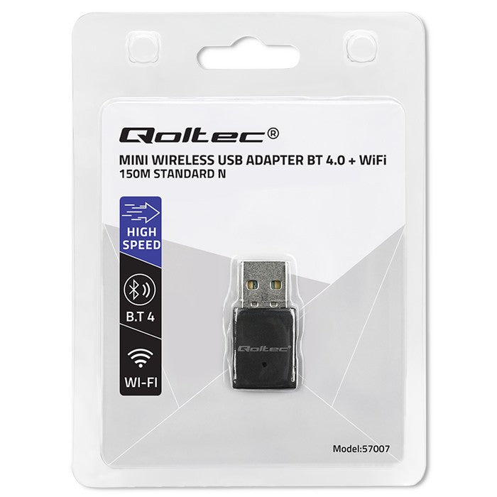 Adaptor mini Wi-Fi wireless | BT 4.0 USB | Standard N