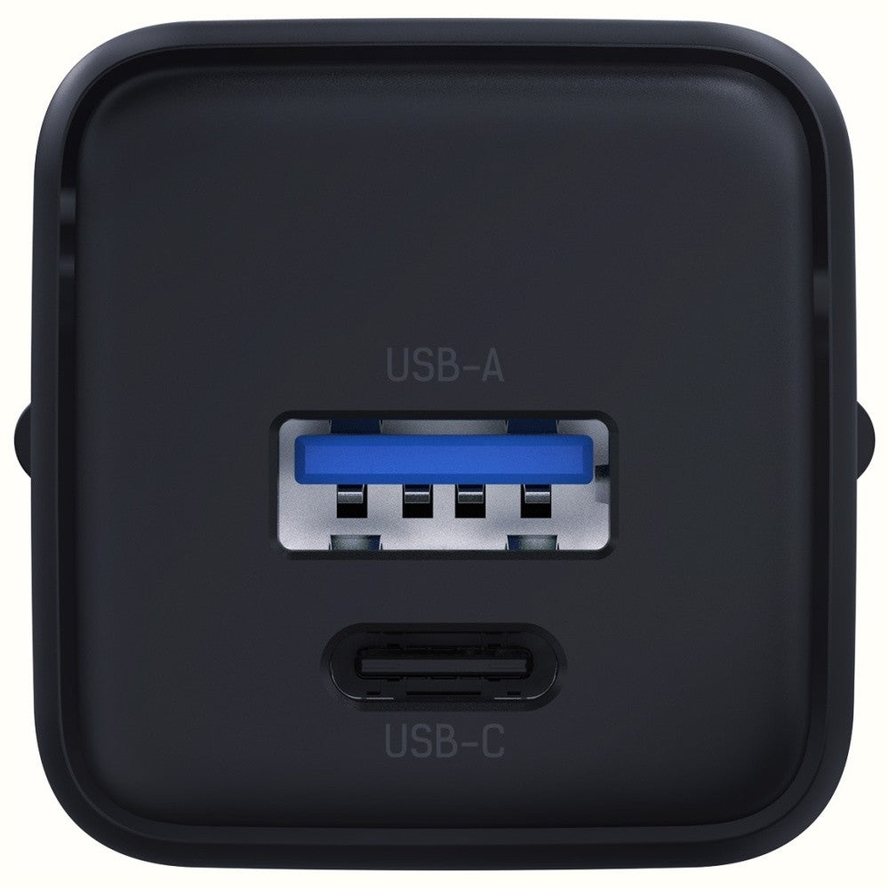 Încărcător de perete Hyper GaN 20W 1xUSB-A 1xUSB-C PD QC4+ Negru