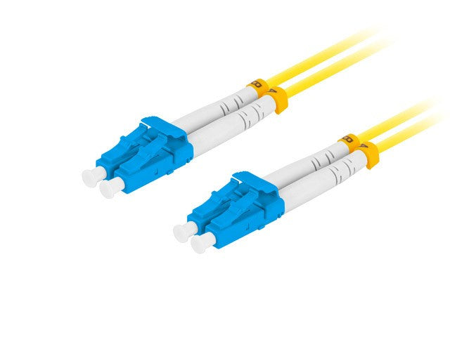 Cablu de patch-uri cu fibră optică Sm Lc/UPC-Lc/UPC Duplex 3.0Mm 2M galben