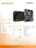 Placă de bază B760 DS3H GEN5 s1700 4DDR5 HDMI/DP ATX