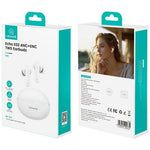 Căști bluetooth TWS E02 ANC+ENC albe
