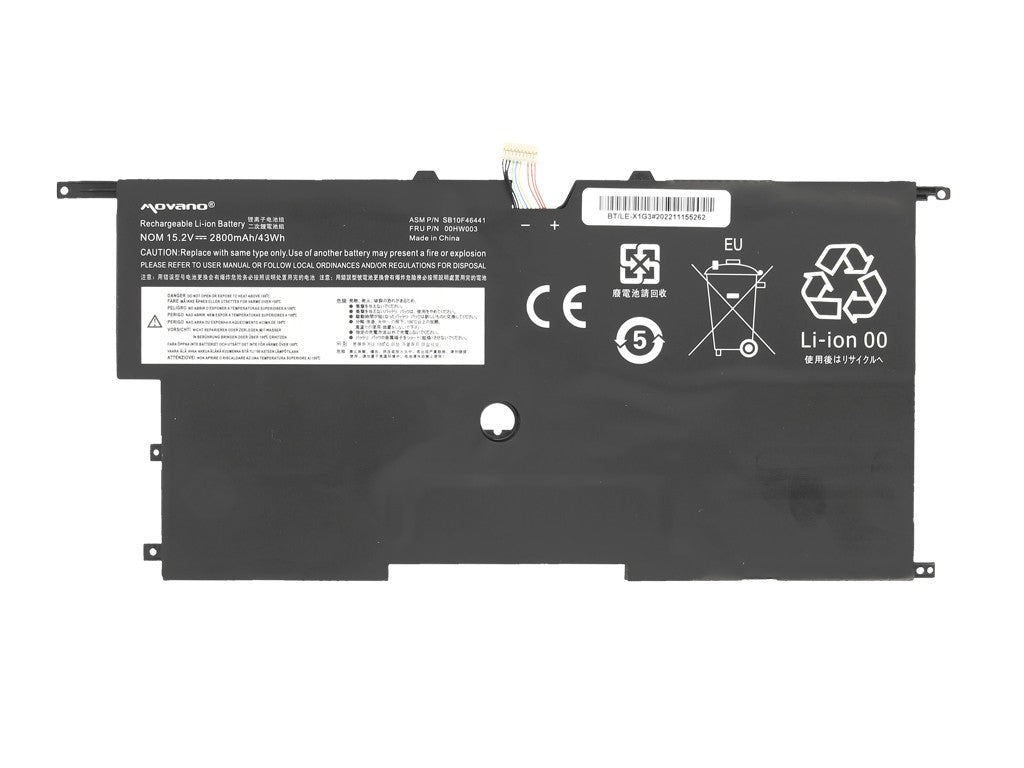 Bateria Lenovo ThinkPad X1 Carbon 14 gen 2 3 - 2800 mAh (43 Wh)