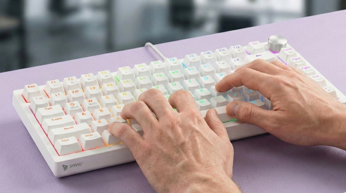 Tastatură magnetică RGB ASTRAL White OUTEMU, culoarea jad alb
