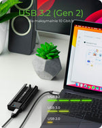 Stație de andocare IB-180MC-C31 M.2 NVMe și SATA, USB 3.2 (Gen2) Tip-C, Aluminiu