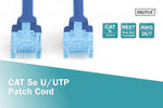 Cablu de conectare U/UTP cat.5e PVC 1m albastru
