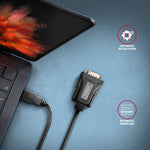 Adaptor ADS-1PQN USB 2.0 > RS-232 pentru port serial, cablu de 1,5 m, cip FTDI