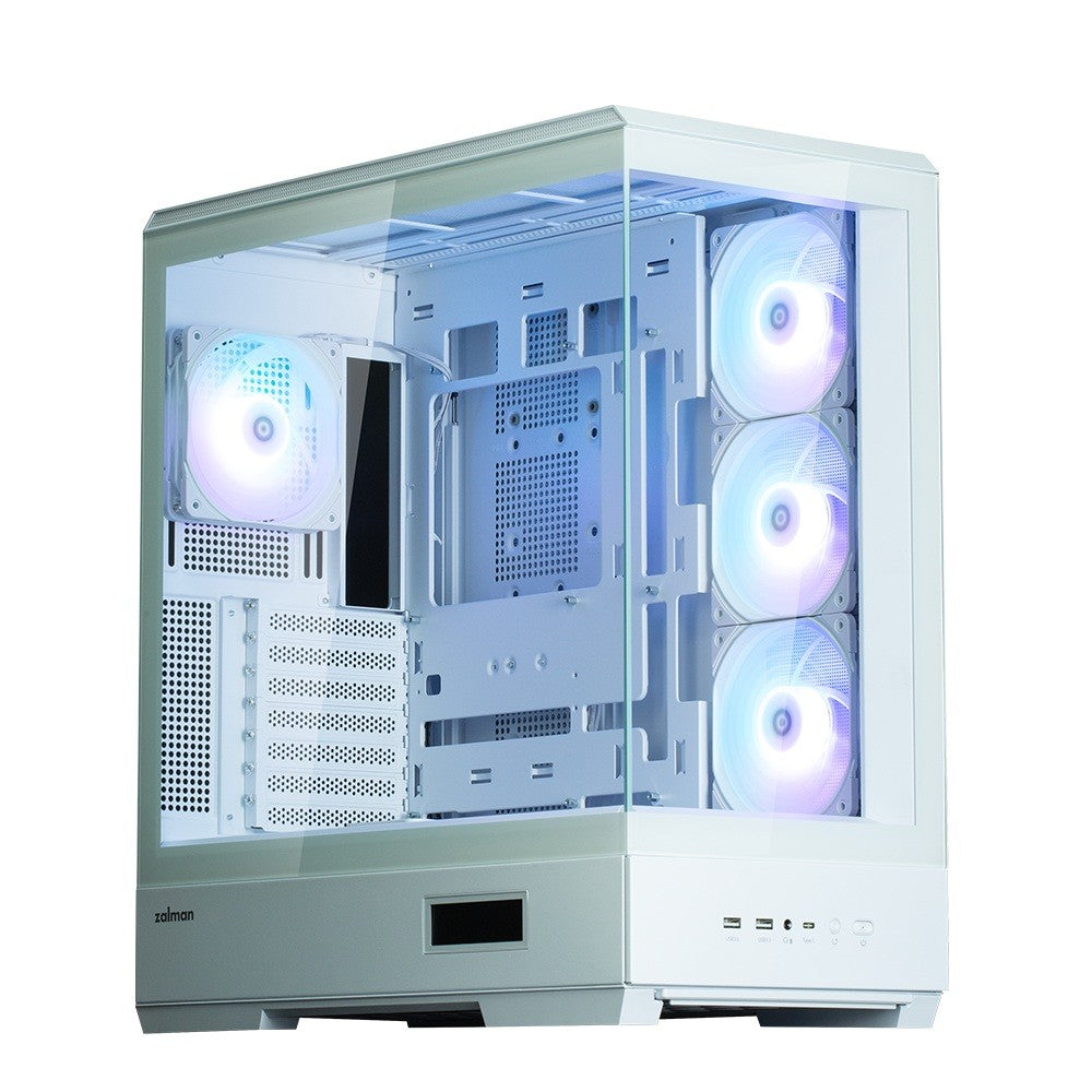 Obudowa P50 DS Alb Mid-Tower cu 4 ventilatoare ARGB