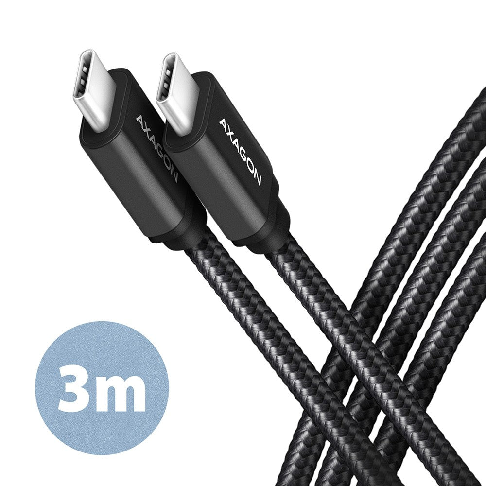 BUCM3-CM30AB USB-C - Cablu USB-C, 3,0 m, PD 60 W, 3 A, ALU, împletit, negru