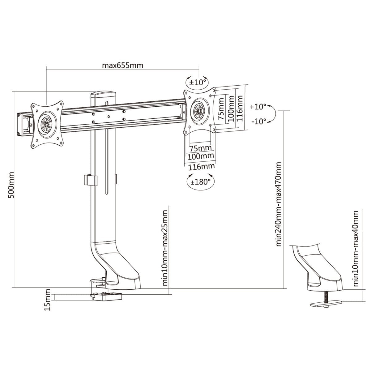 Suport pentru monitor dublu MC-854