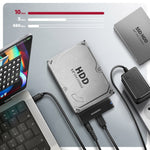 Adaptor ADSA-FPX USB-C 10Gbps SATA 6G 2.5/3.5 inch SSD/HDD FASTPORT X, inclusiv sursă de alimentare, cablu USB-C/USB-A de 60 cm