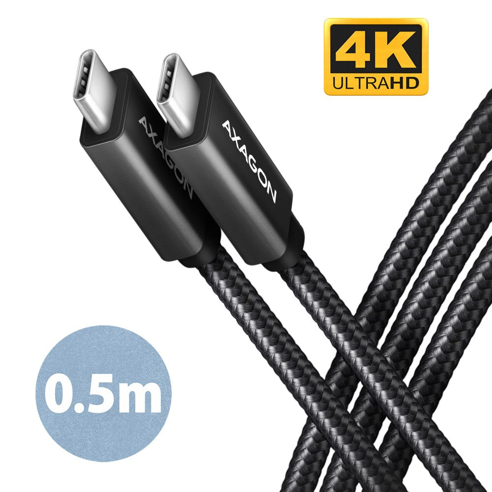 BUCM32-CM05AB Cablu USB-C - USB-C 3.2 Gen 2 0.5m, PD 100W, 5A, 4K HD, ALU, Împletit, Negru
