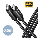 BUCM32-CM05AB Cablu USB-C - USB-C 3.2 Gen 2 0.5m, PD 100W, 5A, 4K HD, ALU, Împletit, Negru