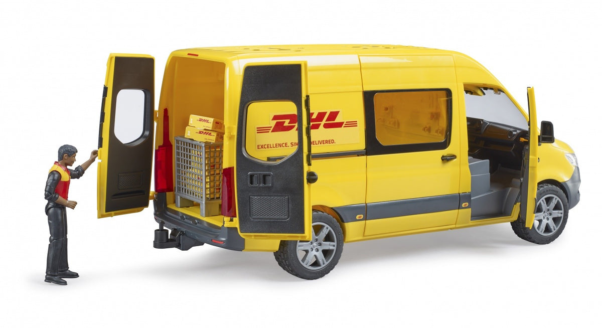 Autobuz MB Sprinter DHL cu figurină și accesorii