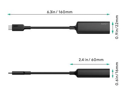 Adaptor de rețea Gigabit USB-C din aluminiu CB-A30 10/100/1000 Mbps RJ45 | 1 Gbps | USB 3.0 Tip C | LED-uri
