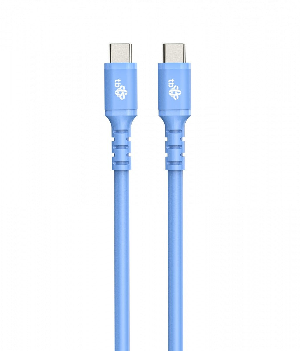 Cablu USB C - USB C 1m silicon albastru