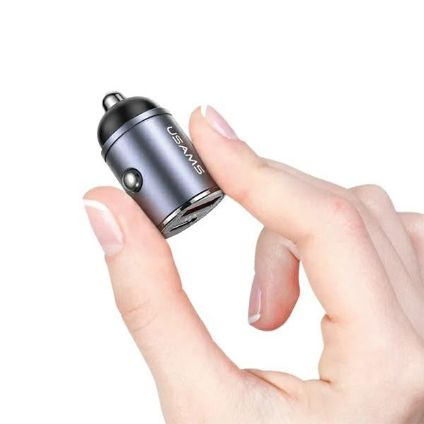 Încărcător auto 30W 1xUSB+1xUSB-C C38 Încărcare rapidă Oțel