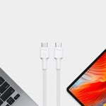 Cablu PowerStream USB-C la USB-C 2m, PD 60W, QC 3.0, Alb