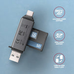 Cititor de carduri extern CRE-DAC USB 3.2 Gen 1 Tip-C + Tip-A SD/microSD