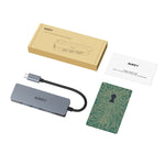 HUB USB-C CB-C63 din aluminiu | Ultra Subțire | 4 în 1 | 3xUSB 3.1 | 1xMicroSD și SD