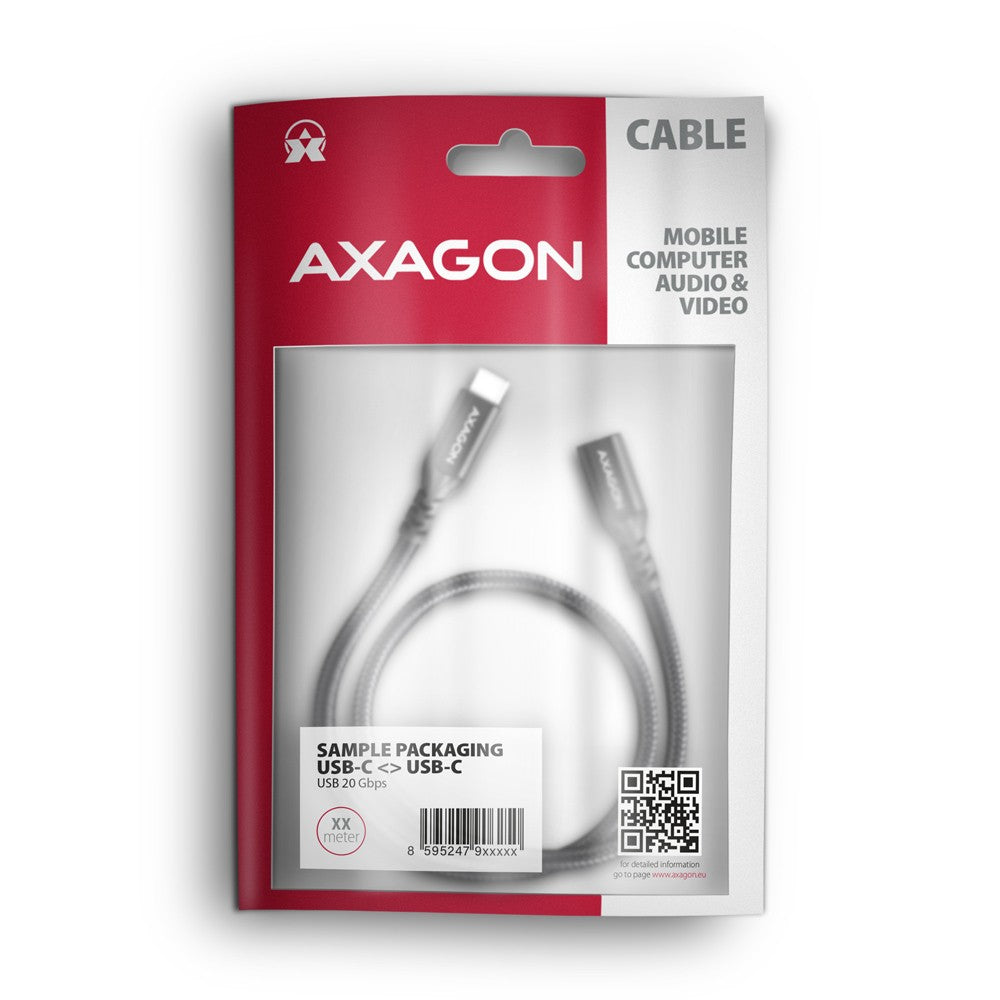 BUCM32-CF05AB Gen2 USB-C - Cablu prelungitor USB-C 0.5m, 5A, 20Gbps, PD 240W, împletit, negru