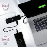 Hub portabil HMC-6GL USB 6 în 1, 5 Gbps, 3x USB-A, HDMI 4K/30Hz, GLAN, PD 100 W, cablu USB-C 20 cm