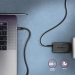 BUCM3-CM30AB USB-C - Cablu USB-C, 3,0 m, PD 60 W, 3 A, ALU, împletit, negru