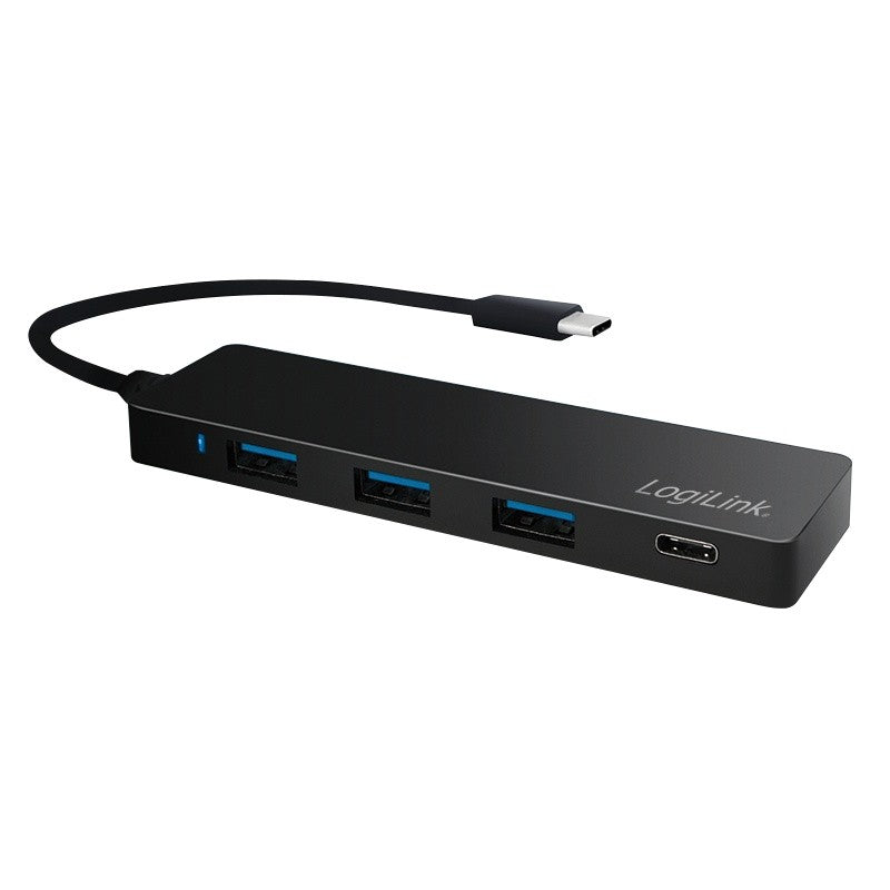 Hub USB-C 3.1 cu 4 porturi, ultra subțire, negru