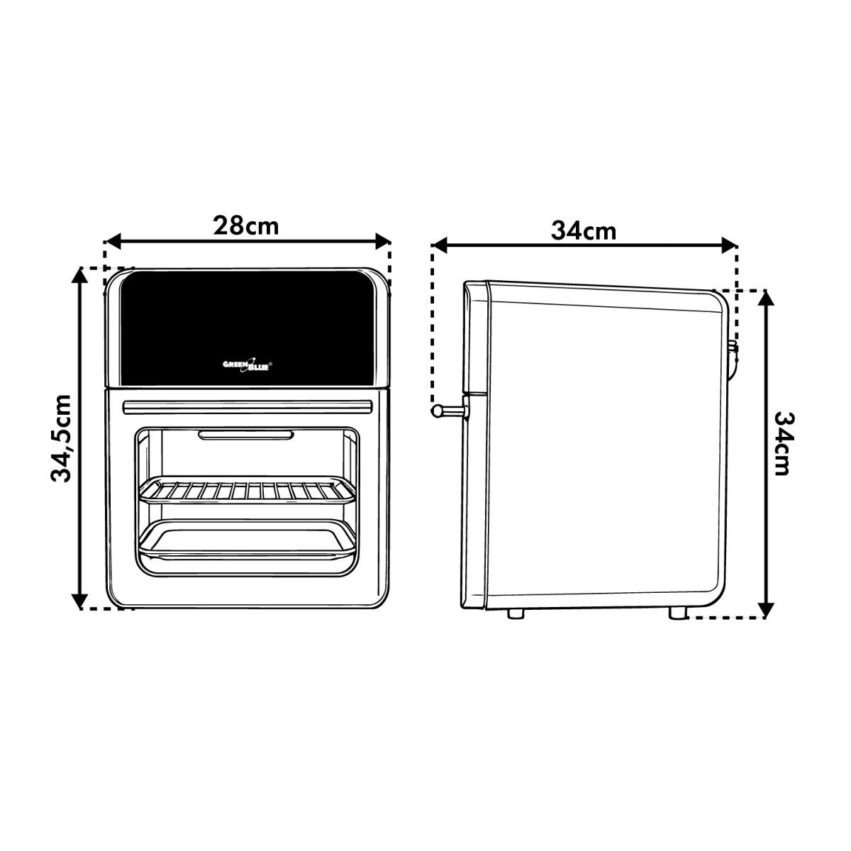 Friteuză cu aer GB950 1800 W, 10L