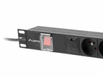 Prelungitor rack PDU 19 inch 1U 16A 5x230V 2m negru C14