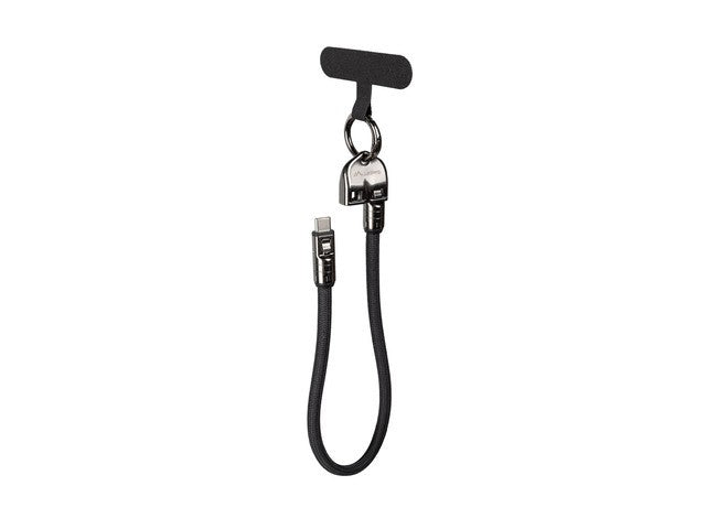 Cablu USB-C M/M cu șnur/breloc 0.3M 240W Negru