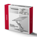 Suport laptop din aluminiu STND-LR 10-17,3 inci, unghiuri de înclinare reglabile, rotație la 360 de grade, gri