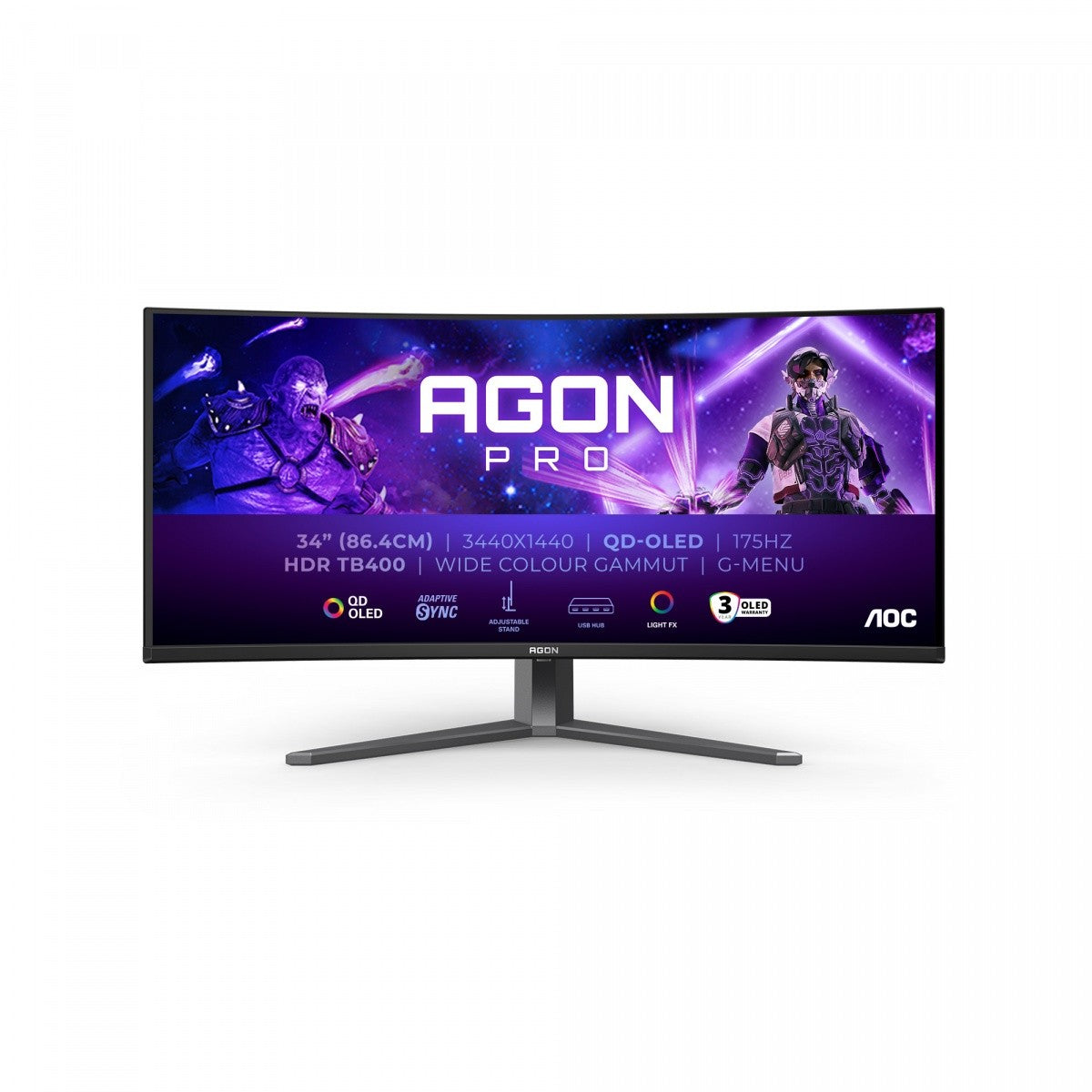 Monitor AG346UCD 34 calibre 175Hz Curbat QD-OLED HDMIx2 DP HAS Intrare