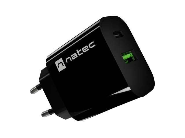 Încărcător de perete Ribera 1xUSB-A 1xUSB-C 20W Negru