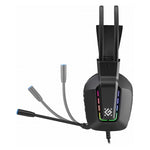 Căști GOTHIC negre supraauriculare cu microfon