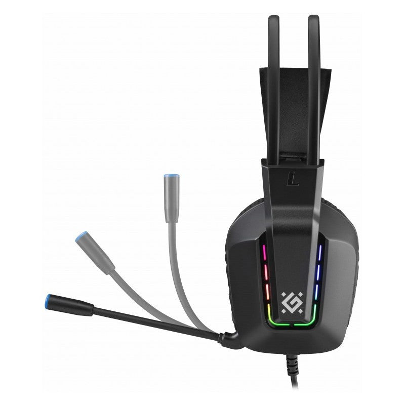 Căști GOTHIC negre supraauriculare cu microfon