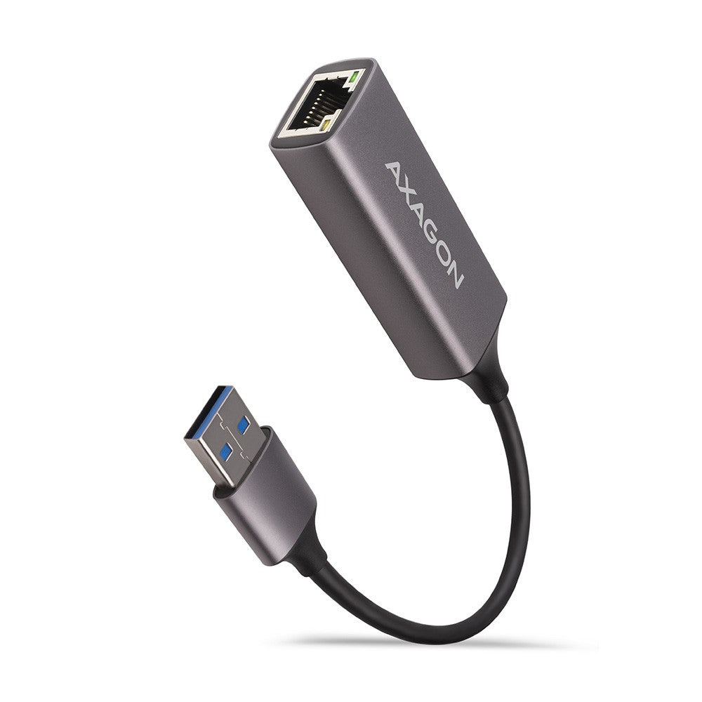 Adaptor Gigabit Ethernet ADE-TR, USB-A 3.2 Gen 1, Instalare automată, Metal, Gri titan