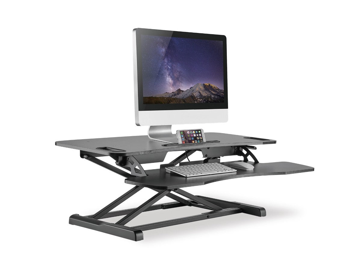 Subțire ergonomică pentru birou, suprafață de lucru: 950x615x106-460mm, reglabilă, neagră