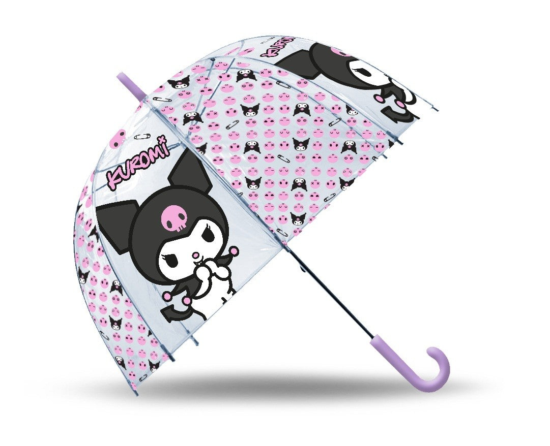 Umbrelă transparentă manuală Kuromi