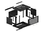 Dulap de perete 19 inch 6U 600x450 uși perforate (pachet plat) negru