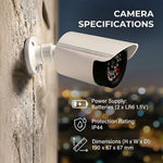 Cameră bullet fictivă, LED-uri IR, IR1800 W alb, 2xAA, ABS
