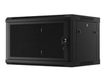 Dulap de perete 19 inch 6U 600x450 uși perforate (pachet plat) negru