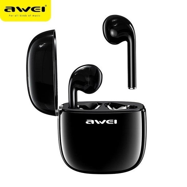 Căști Bluetooth T28 TWS + Stație de andocare Negre
