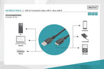Cablu de conectare USB 3.1 Gen.1 SuperSpeed ​​​​5Gbps Tip USB A/microUSB B M/M Negru 0.25m