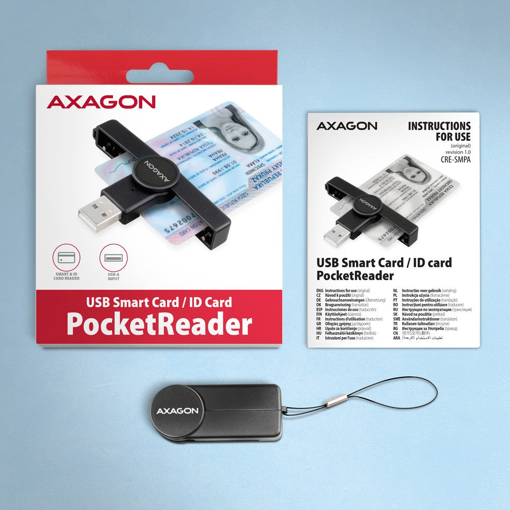 Cititor de carduri de identitate CRE-SMPA PocketReader USB-A