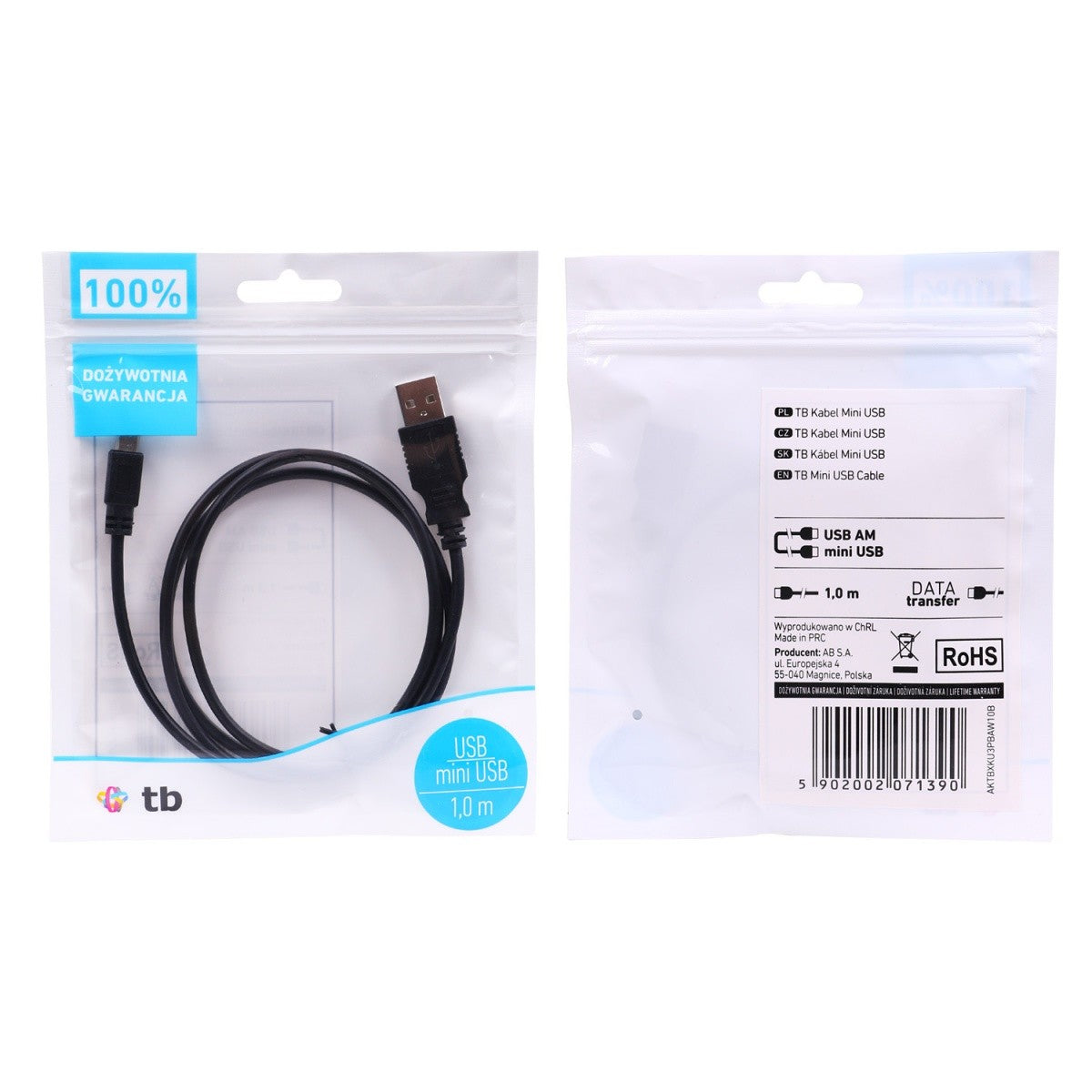 Cablu USB - Mini USB 1m negru