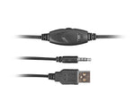 Căști de gaming Phantom cu iluminare din spate neagră și albastră