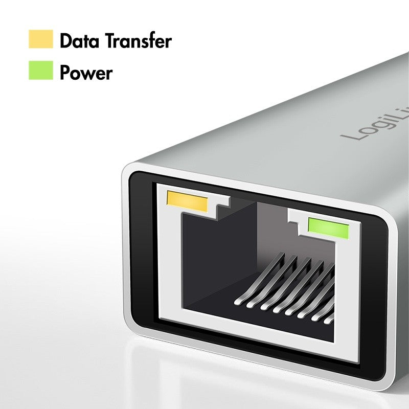Adaptor USB-C la Gigabit Ethernet + USB