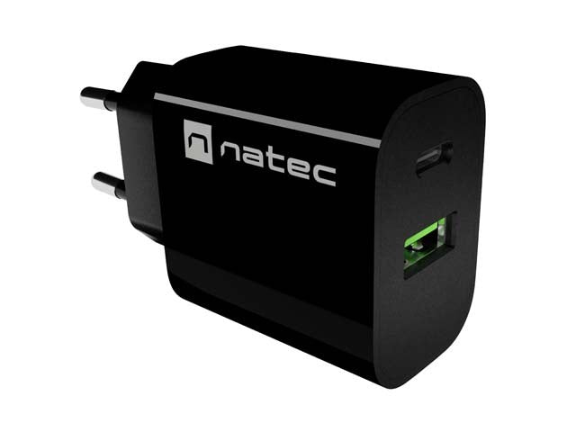 Încărcător de perete Ribera 1xUSB-A 1xUSB-C 20W Negru
